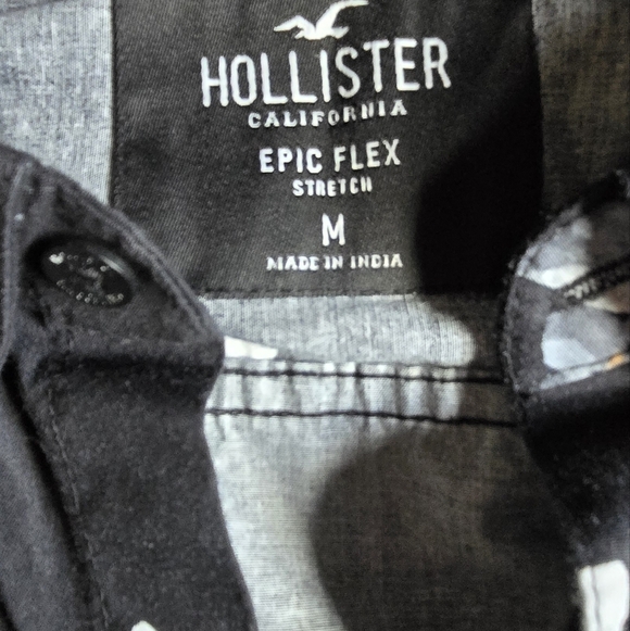 Hollister Floral Black Shirt Size M - Picture 5 of 6